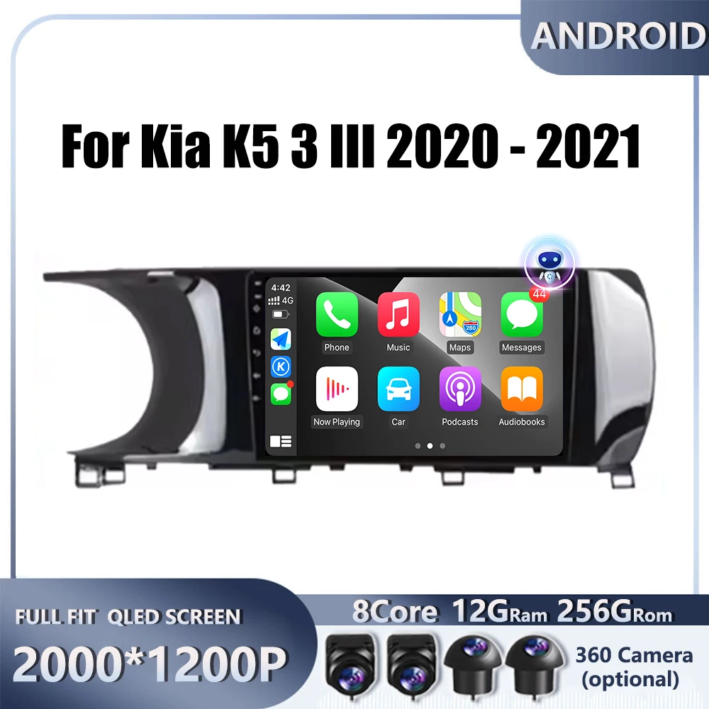 

9-дюймовый 4G Android OS Carplay Auto для Kia K5 3 III 2020-2021 Автомобильный радиоприемник с навигацией GPS Мультимедийный видеоплеер DSP AMI