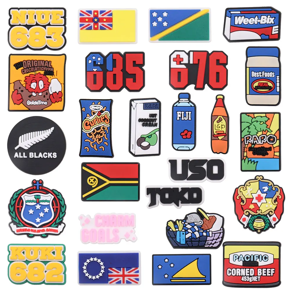 Wholesale 50Pcs Australia Styles Mix Food Kids Sandals Shoes Buckle Charms Fashion Decorations DIY Bracelet