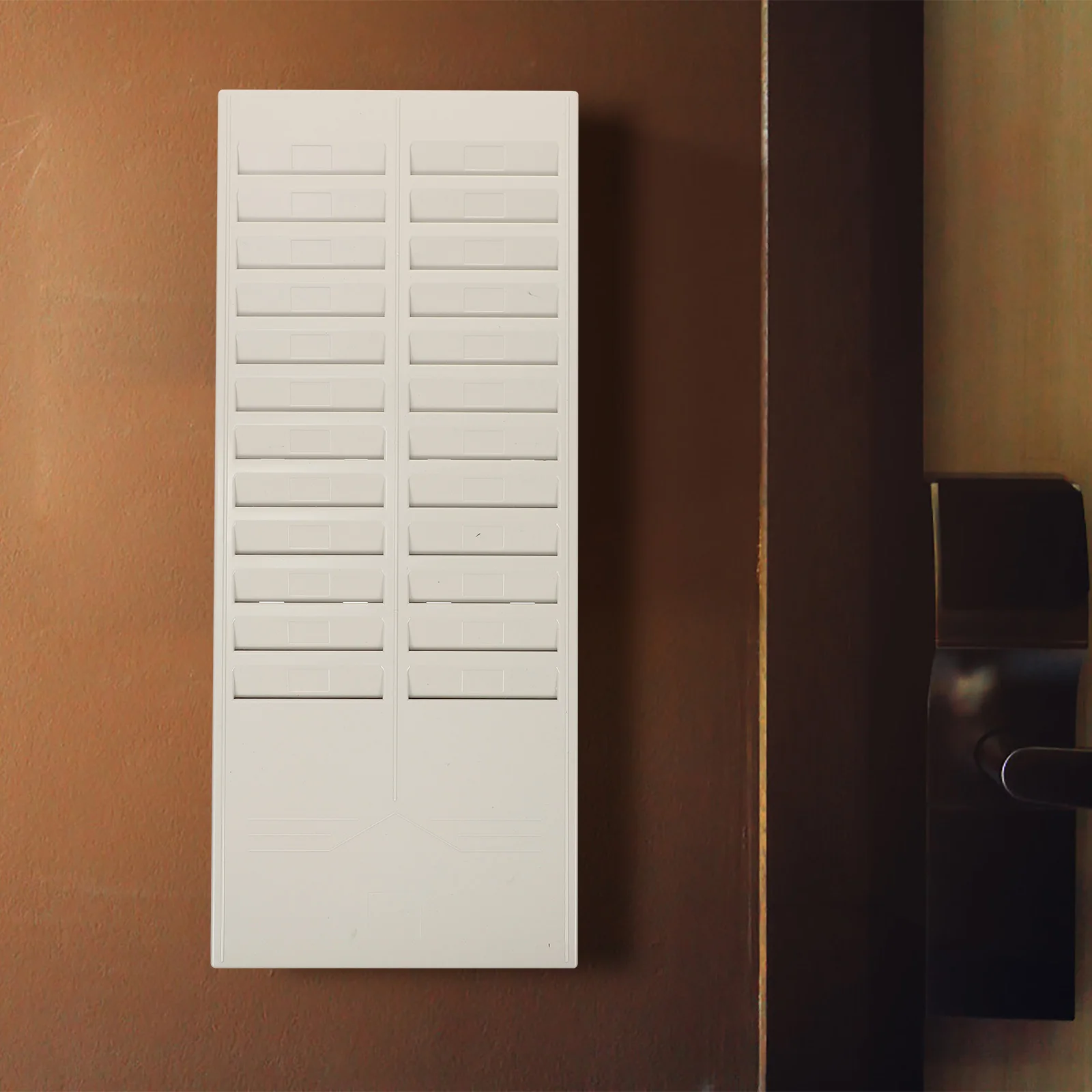 

1pc 20-Slot Plastic Card Rack Wall-Hangable Time Attendance Storage Holder For Student Exam Multi- Stand