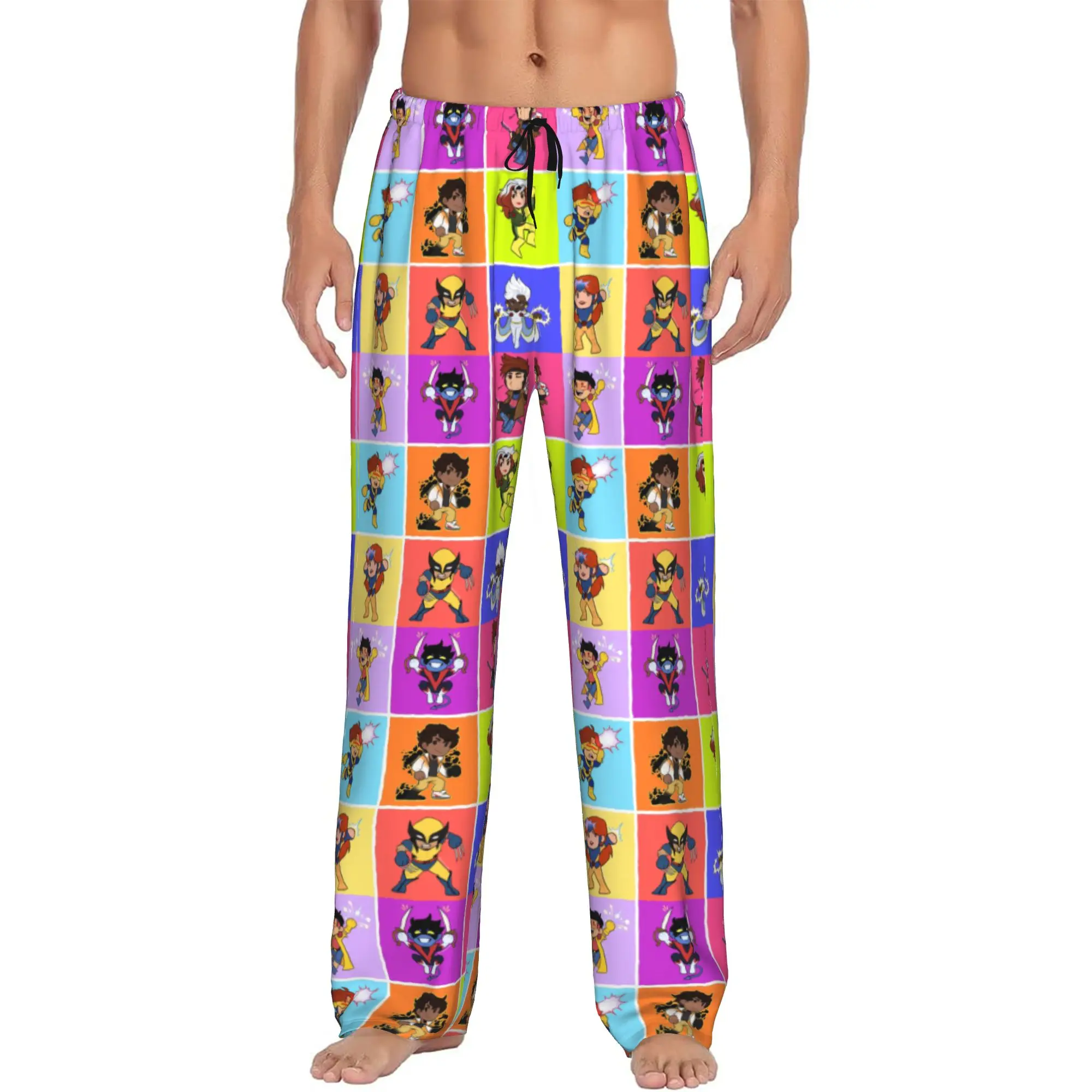 

Custom X-X-Men Anime Pajama Pants Sleepwear Men's Elastic Waistband Sleep Lounge Bottoms with Pockets