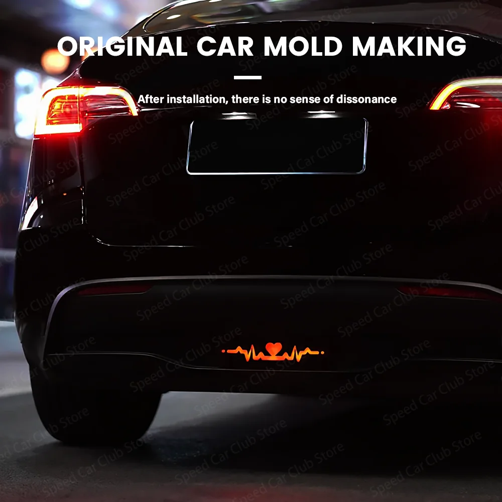 Auto Staart Hartslag Indicator Licht Voor Tesla Model Y Achterbumper Achterlicht Dagrijverlichting Zwart