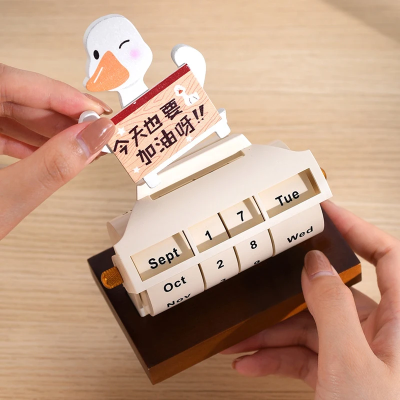Rotating Perpetual Calendar Desktop Ornaments Countdown Reminder Card 2025 Calendar Mini Rotating Desk Calendar Annual Calendar