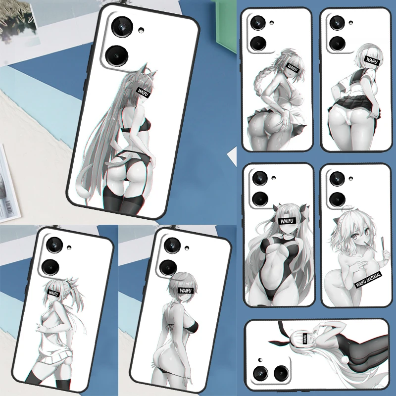 Sexy Girl face cute waifu For Realme GT Neo 5 3 2 T 8 9 10 11 Pro Plus C11 C15 C21 C25 C30 C31 C33 C35 C55 C21Y Case