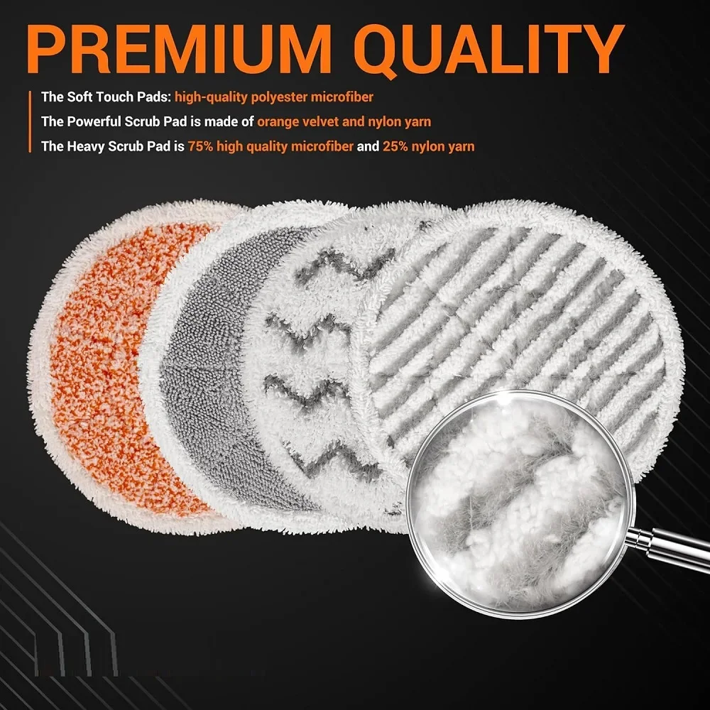 Shark S7000AMZ S7001 S7001TGT S7000 시리즈 스팀 및 스크럽 올인원 스팀 걸레 팩 4개와 호환되는 S7000 스팀 걸레 패드