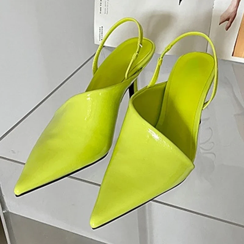 New Women Slingback Pumps Simplicity Pointed Versatile Baotou Sandals Fashionable Design Sense Elegant Ladies High Heel Shoes