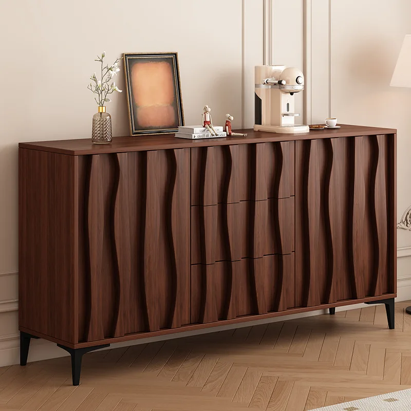 

Medieval retro style dining side cabinet Modern simple living room integrated against the wall Household entrance Wine cabinet