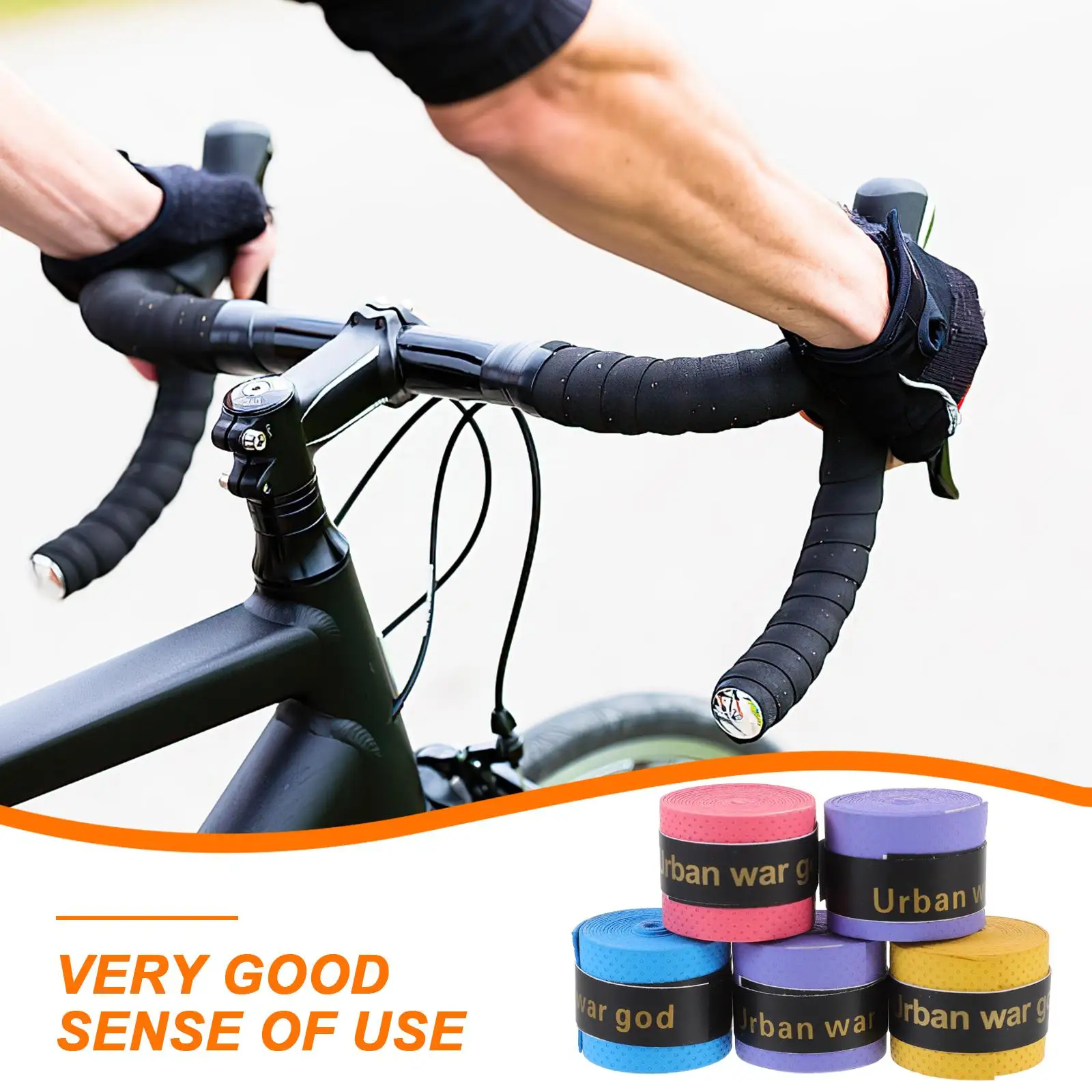 PU Absorbent Anti Slip Grip Strap Tennis Badminton Racket Grip Fishing Rod Handle Bicycle Handlebar Grip Accessory Sport Protect