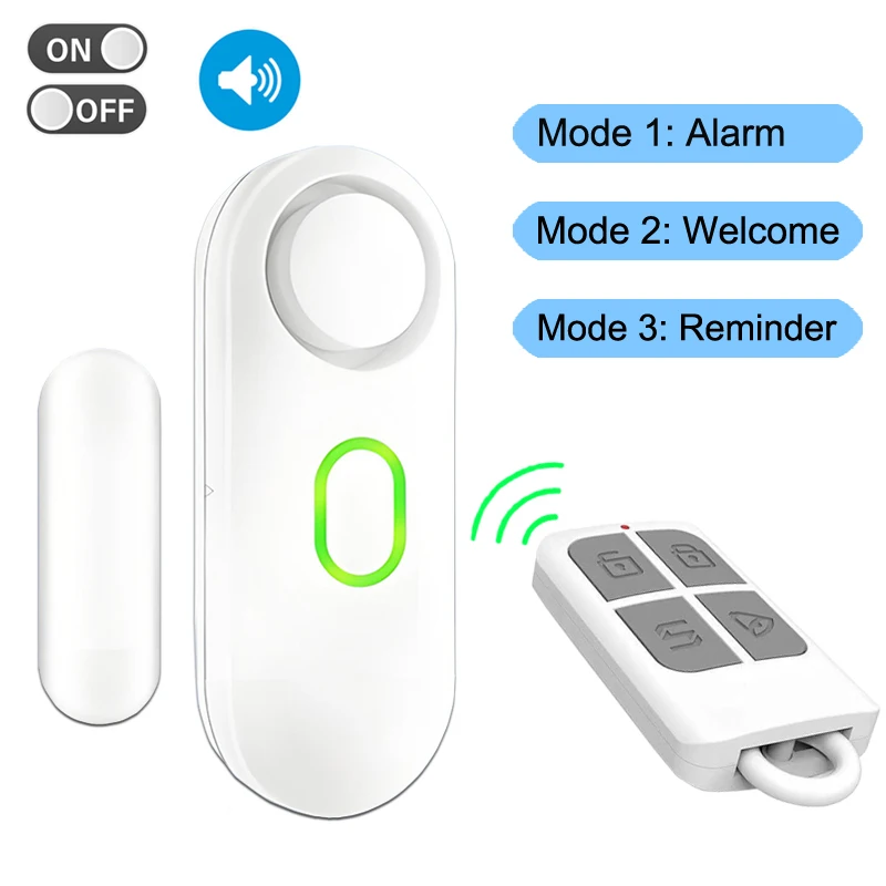 

120dB Wireless Door Window Sensor Open Welcome Detector Smart Home Security Alarm Reminder Device With Remote Control Arm Disarm