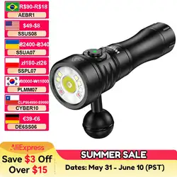Wurkkos DL08 High-Power Flashlight 21700 Rechargeable Dive Light 3600Lm with Rotating Magnetic Switch 6500K Underwater Spotlight