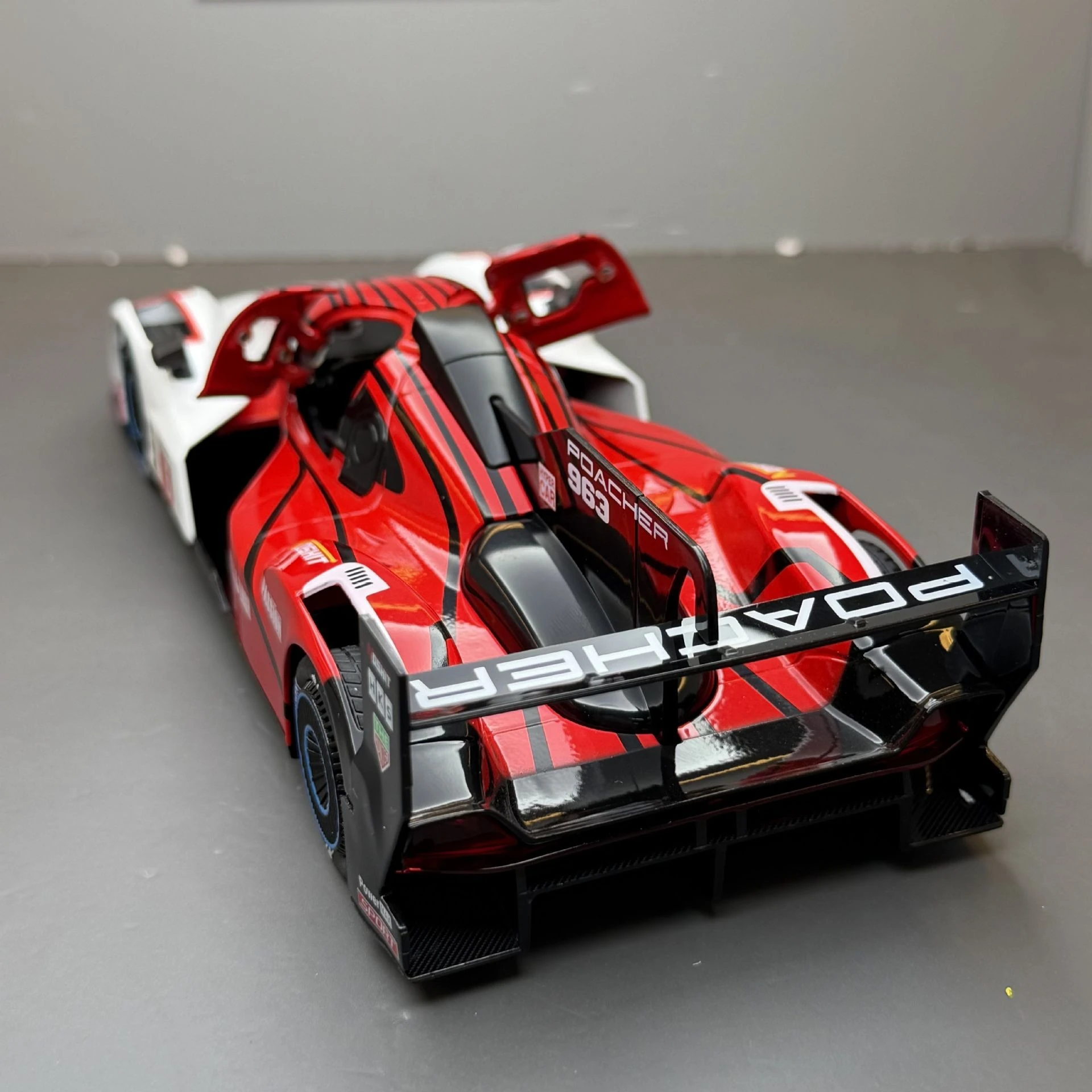 1:22 963 Metalowy Model Samochodu Wyścigowego, Zabawka, Odlewany Metal, Dźwięk, Światło, Napęd Pull-Back, Miniaturowy Samochód, Prezent dla Chłopca na Boże Narodzenie