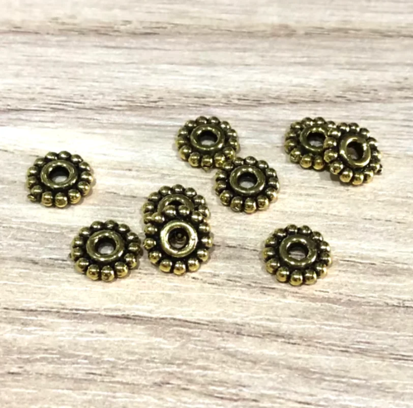 

60pcs 8*8mm,hole 2mm Zinc Alloy metal spacer beads for jewelry handmade HW2761