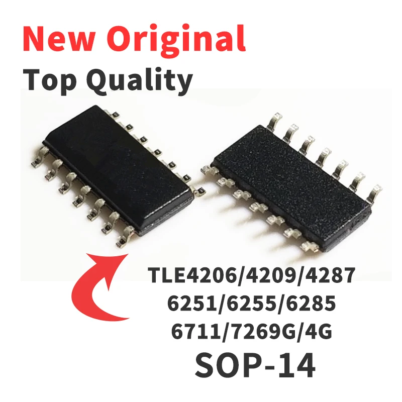 5 Pieces TLE6711G TLE6285G TLE6255G TLE6251G TLE4287G TLE4209G TLE4206-4G TLE4206G TLE7269G SOP14 Chip IC Brand New Original