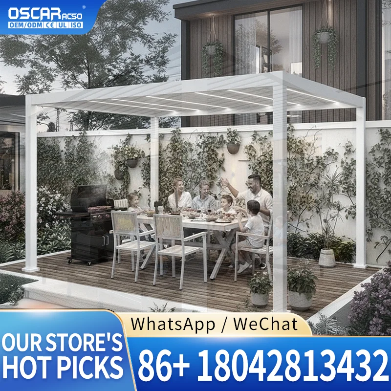 Hot Sale Manual Aluminum Sun Shading Bioclimatic Pergola Gazebo for Garden Backyard Patio pergola
