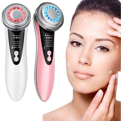 Galvanic Facial Massager Skin Care 5 in 1 Face Lifting Machine Skin Tightening Light Therapy Anti Aging Wrinkle Beauty Device