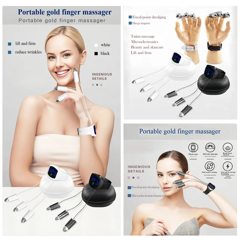 NEW Microcurrent Golden Finger NEW Face Lifting Neck Firming Devices Body Massager EMS Beauty Machine Skin Rejuvenation Finger - view 5