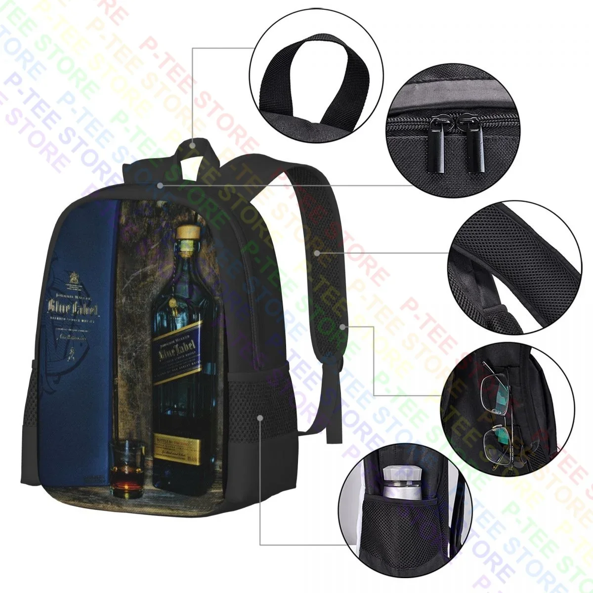 Johnny Walker Blue Label Whisky P-485Backpack Large Capacity Creative Eco Friendly view 3