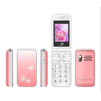 Laday-Big Push Button Flip Mobile Phone, 2.4 \