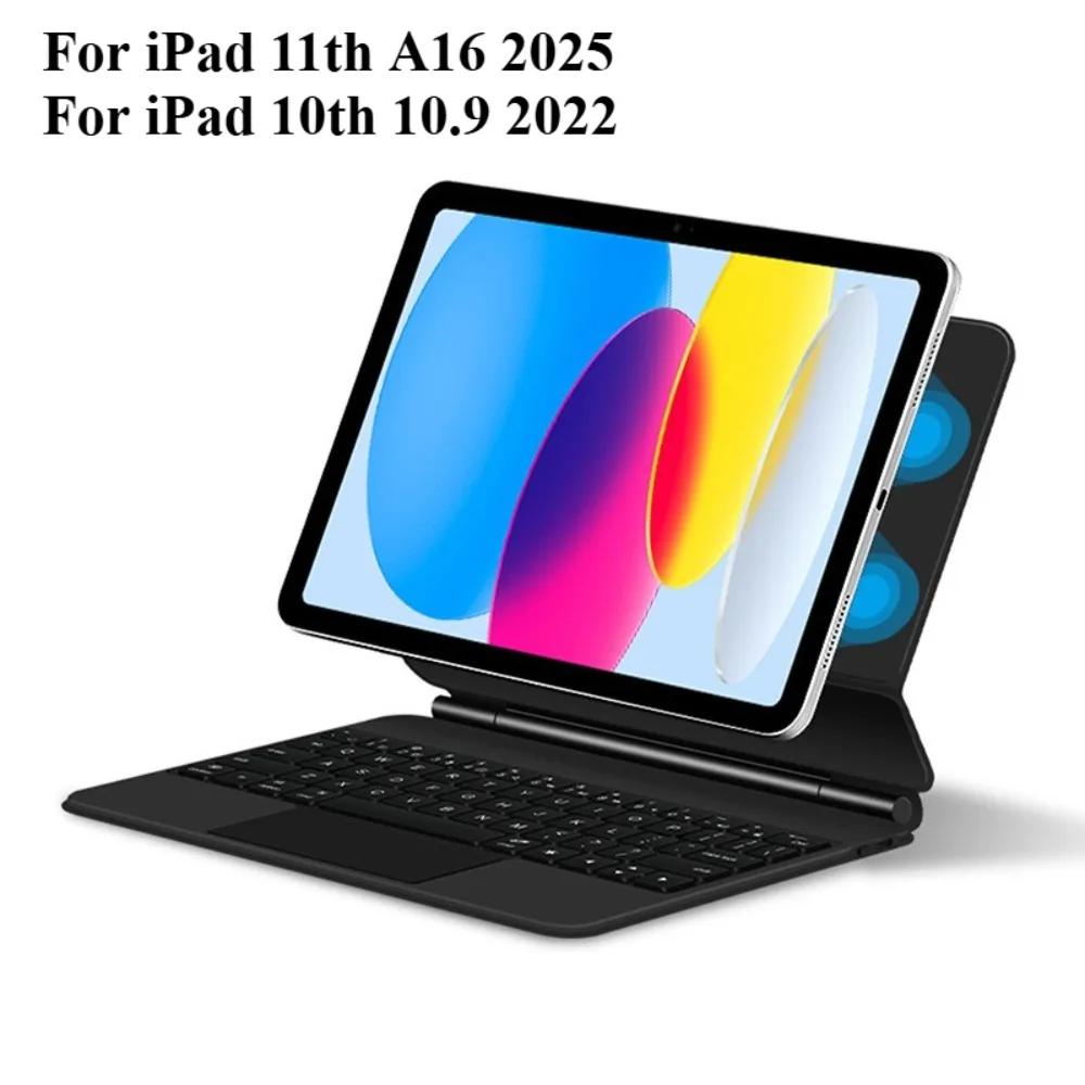 

Magic Keyboard For iPad 11th A16 2025 A3354 A3355 Cover Smart Magic Portuguese Spanish Hebrew Keyboard For iPad 10th A2777 2022