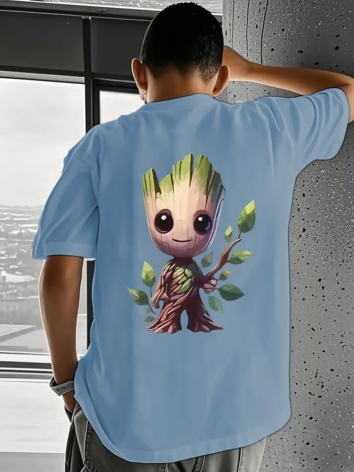 Marvel Guardianes de la Galaxia Vol. Camiseta con estampado 2 Groot para niños y niñas, tops informales y regalos navideños para niños