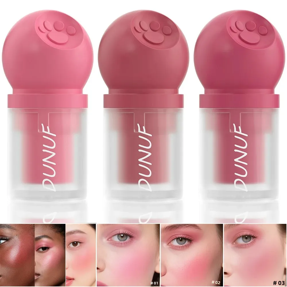 DUNUF Palette di fard per zampa di gatto a 3 colori Idratante, leggero e setoso Facile da applicare Tutti i tipi e toni della pelle