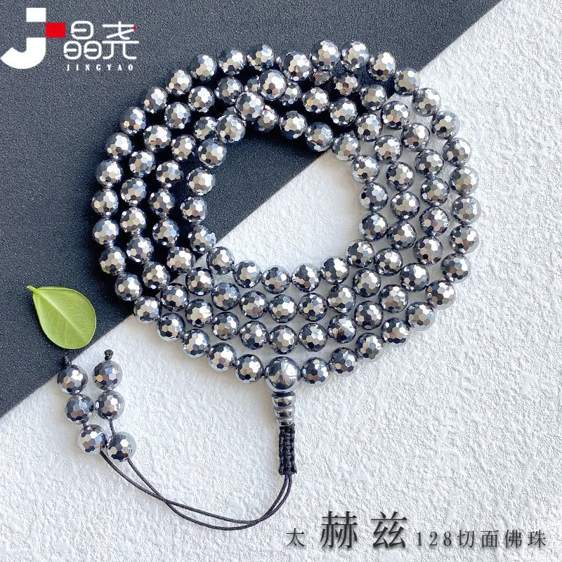 

Tai Silica Stone 128 Cut Angle Taihezi 108 Buddhist Prayer Beads Bracelet Necklace Dual-Use