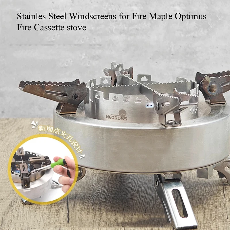 Outdoor Windproof Accessories for FIRE-MAPLE Split Atmospheric Stove Adaptation Stainless Steel Windproof Ring Windshield Stand