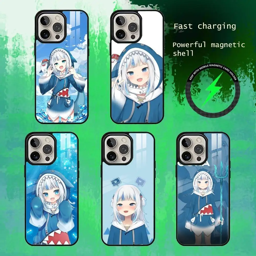 

Virtual Characters Holo Gawr Gura Phone Case For iPhone17,16,15,14,13 Plus,Pro Max Magnetic For Magsafe Wireless Charging