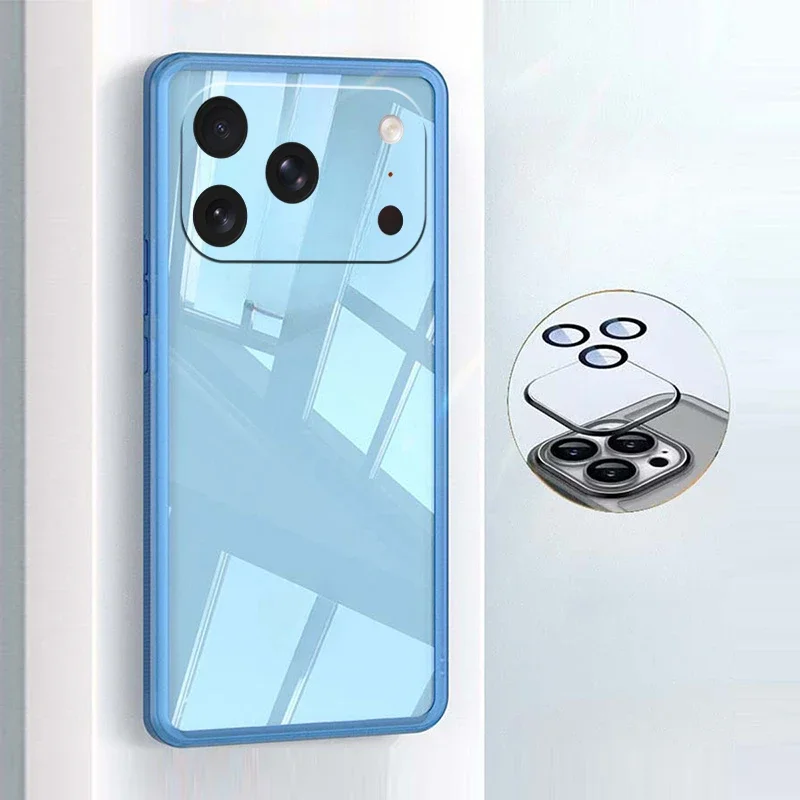 

For iPhone 17 Pro Max Case Lens Protector Translucent Silicone Soft Shell For iPhone 17 Air Clear Cover Fundas