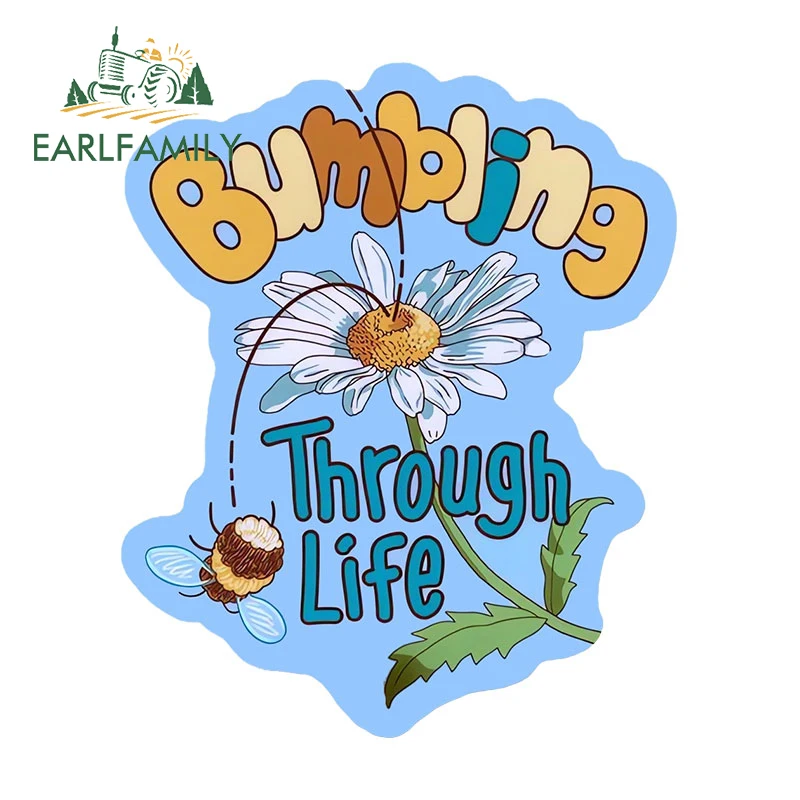 EARLFAMILY 13cm X 10.7cm for Bumbling Through Life Car Stickers Sunscreen Simple Decals Graffiti Funny Scratch-Proof Car Label