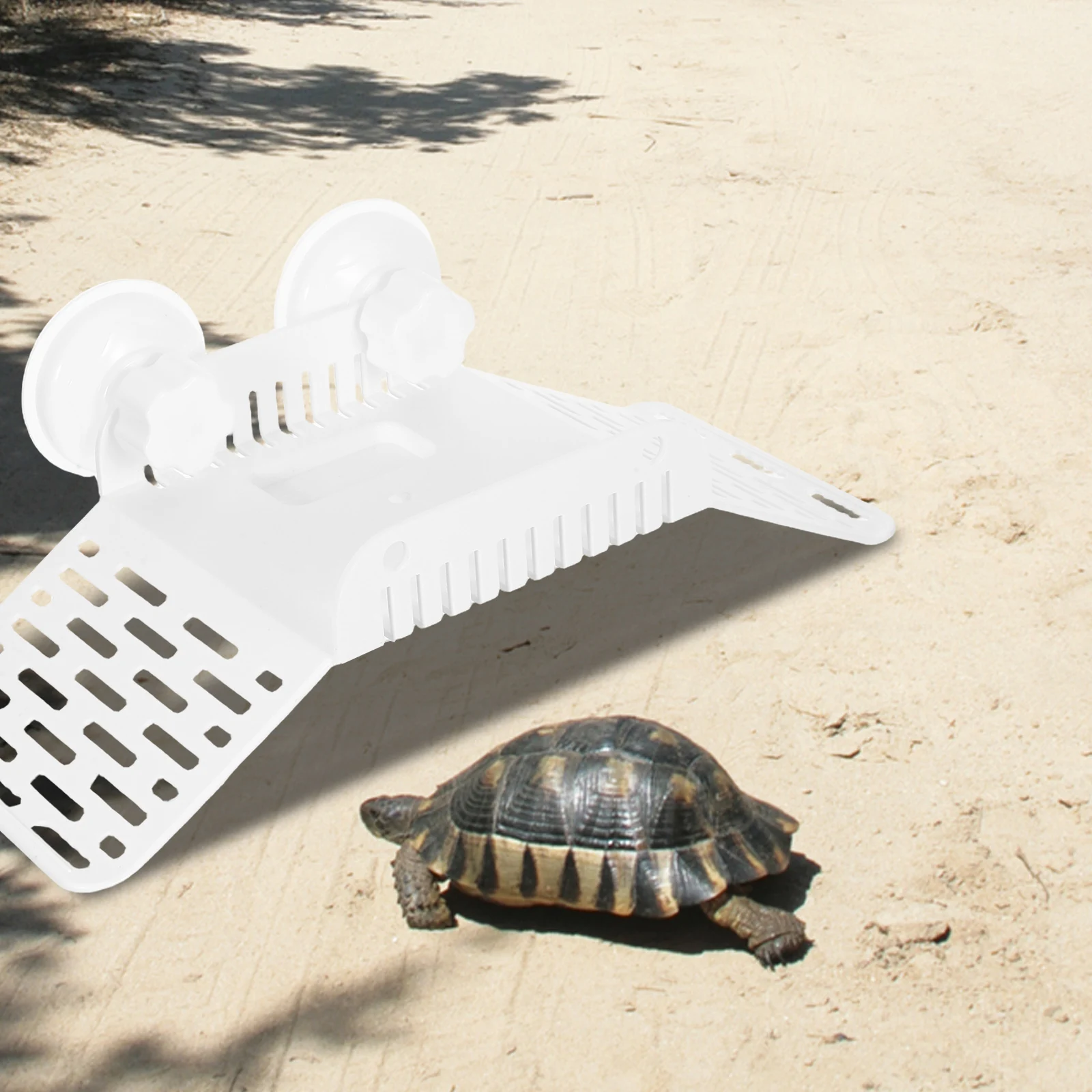 

Turtle Basking Platform Floating Dock Reptile Climbing White Plastic Adjustable Angle Suction Cup Stable Terrarium Decoration