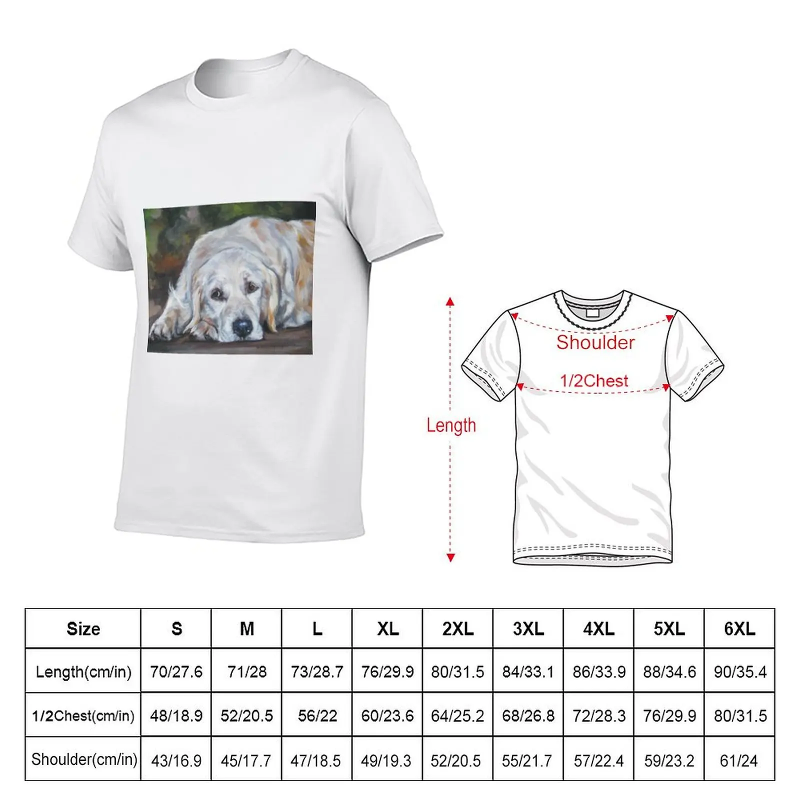 Golden Retriever Fine Art Painting T-Shirt Simple Print Design T-Shirt