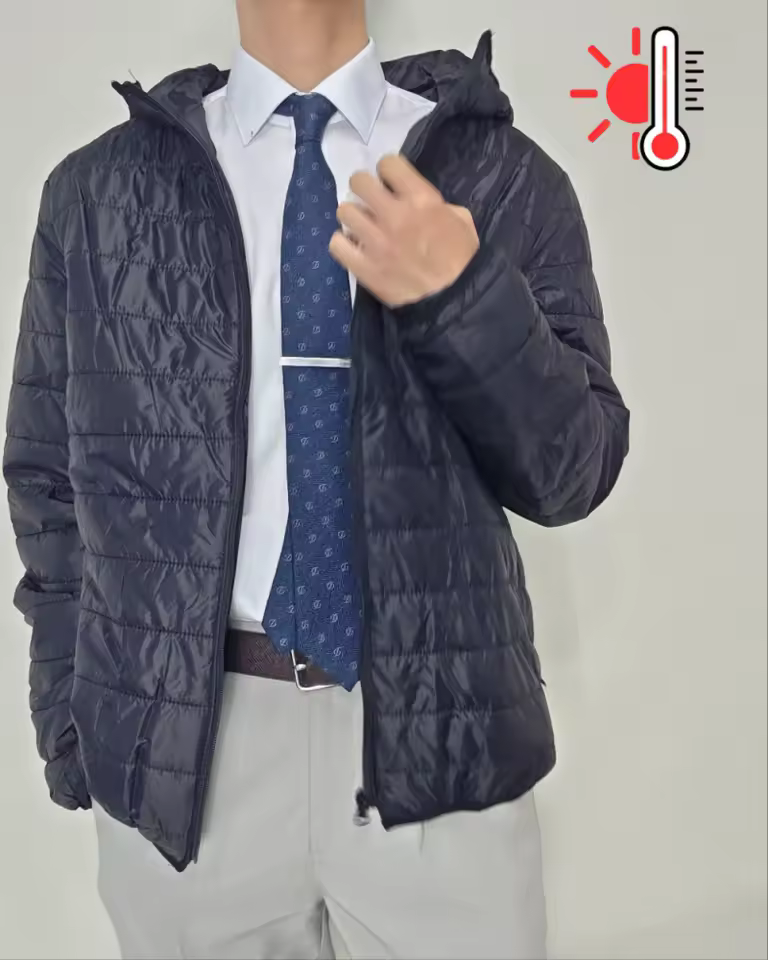 남녀공용 후드 패딩 경량 점퍼 디테일