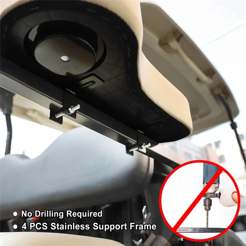 

B48B-Cup Holder Armrest For Golf Cart For EZGO Club Car -Upgrade Support Frame/No Drilling Required