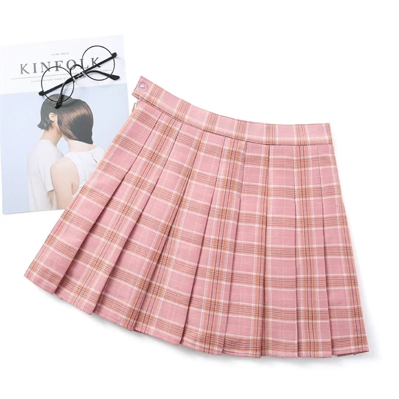 

Comfortable Classic Pleated Skirt Women Four Seasons Plaid Skirt College Style A-line Half-body Girls Versatile Fashion Skirt