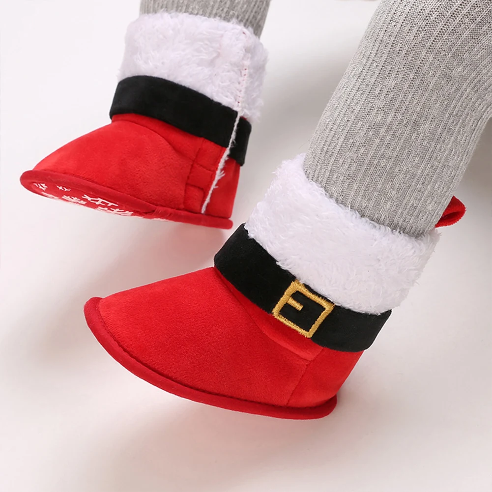 

Christmas Newborn Baby Shoes Toddler First Walkers Anti-Slip Infant Socks Boots Comfortable Cute Floor Shoes for 0-12 Months