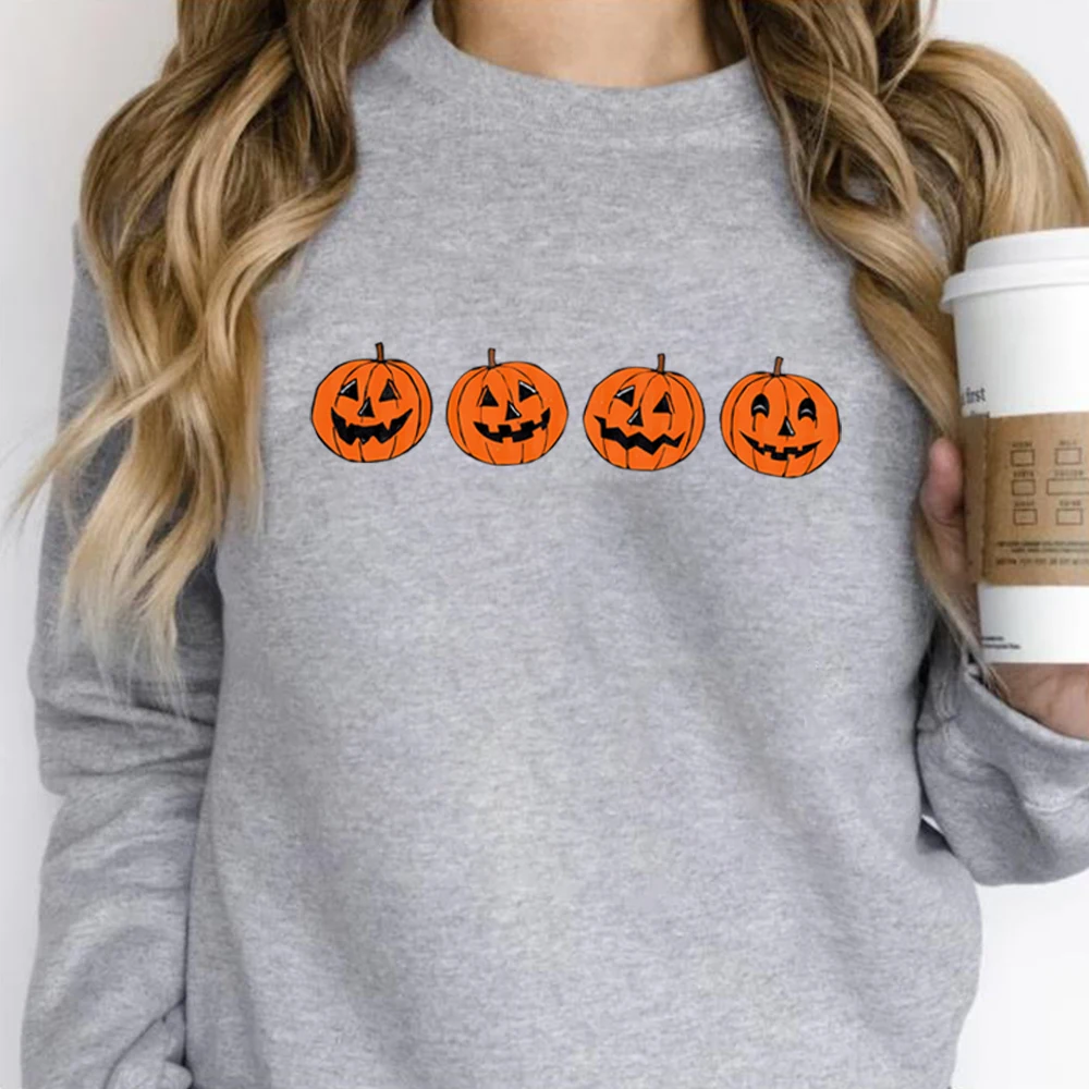 Pumpkin Sweatshirt Pumpkin Sweater Jack-o-Lantern Shirt Halloween Crewneck Sweatshirt Fall Halloween Sweater Spooky Season Top