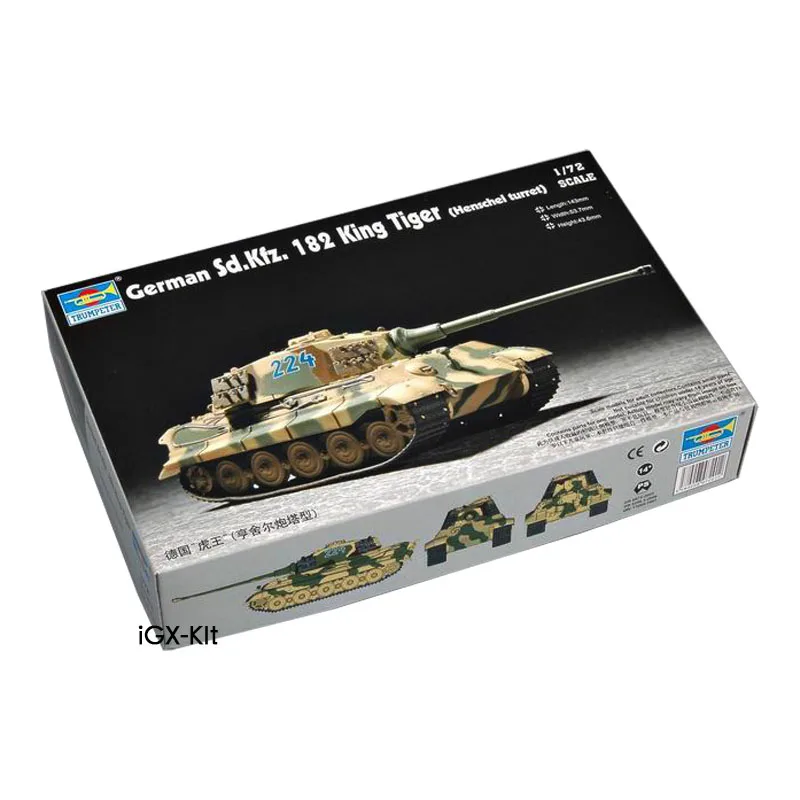 

Trumpeter 07201 1/72, немецкий Sd.kfz. 182 King тигровый Танк Henschel Военная игрушка пластиковая сборка набор строительных моделей