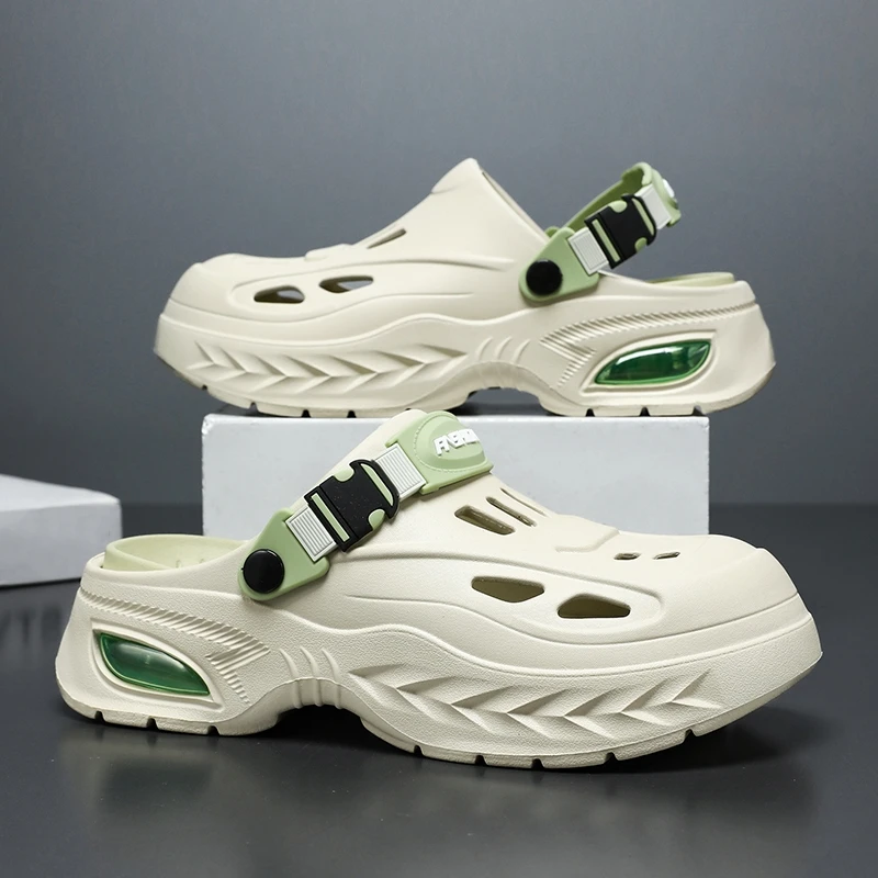 Sommer-Clogs für Herren, Outdoor-Strandsandalen, atmungsaktive, rutschfeste Hausschuhe, neues Design, lässige Gartenschuhe für Herren, Strandsandalen für Herren