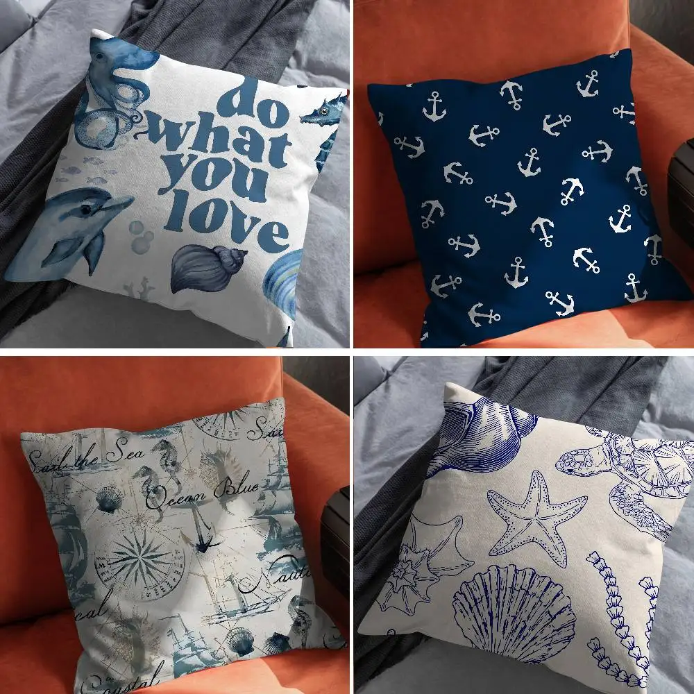 

Marine animals Pillow Case For Car Pillows 60x60 Cushions Luxury Double sided Cover Home and Decoration Sofa 30x30