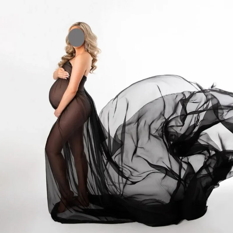 Maternity Photography Props DIY Cloak Dress Chiffon Fabric Simple Modeling Studio Photo Background Long Flying Dress for Photos