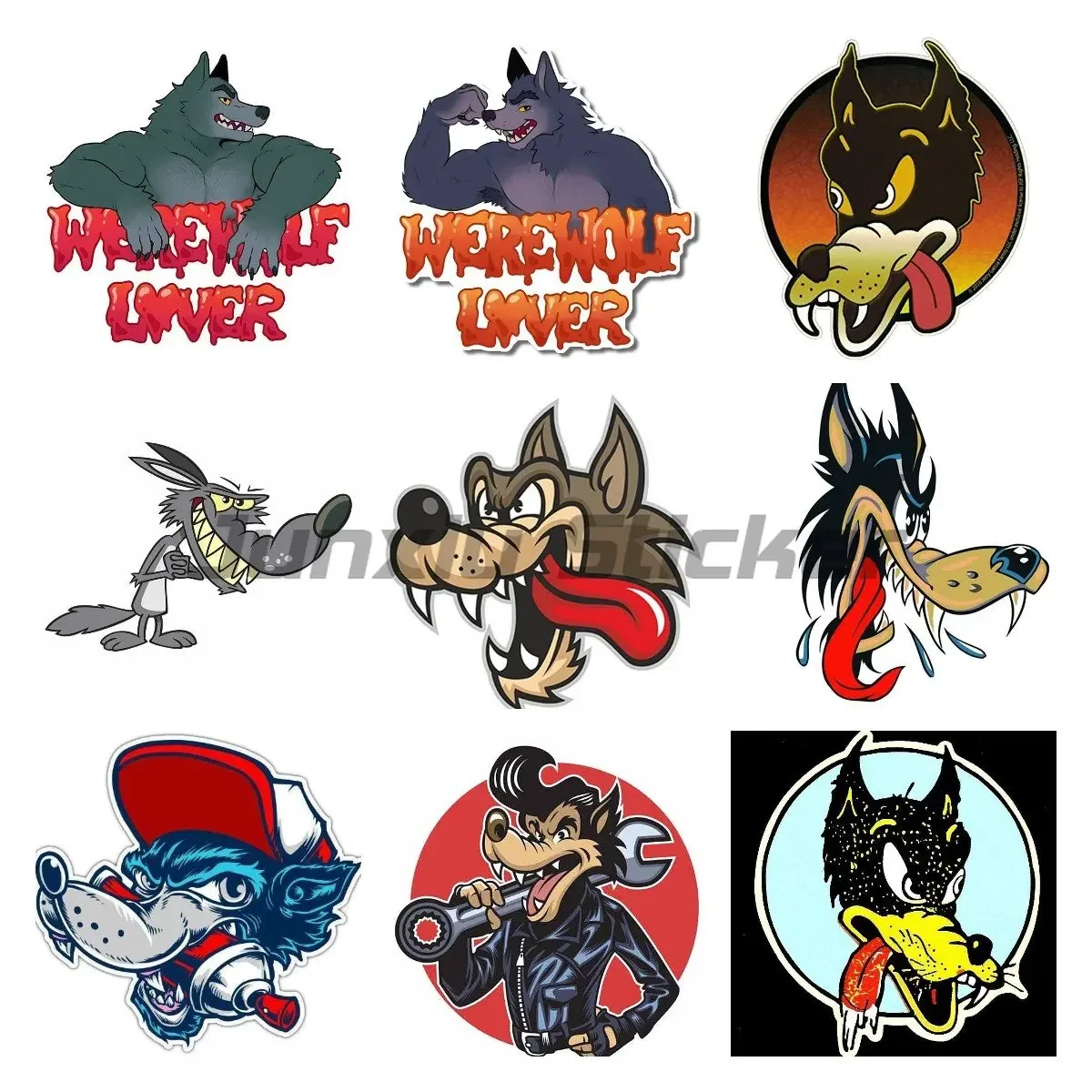

Anime Ainted Wolf Car Sticker Decoration Waterproof Decal Laptop Truck Motorcycle Auto Accessories PVC
