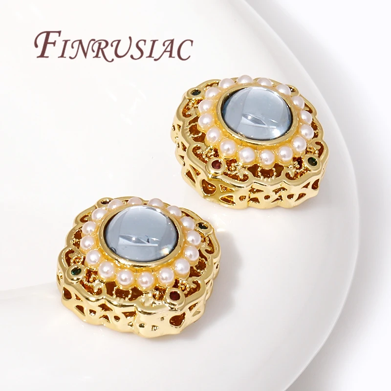 18K Gold Plated Brass with Pearl Spacer Bead For Bracelets Making,Separators For Beads,Metal Beads For Jewelry DIY Accessories