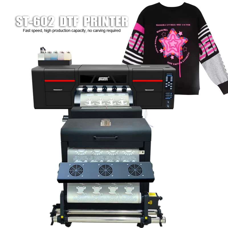 DTF Pet Film Printer Stable Performance 60CM T-Shirt Printing Machine With Powder Shaker For T-Shirt Garment Hoodie Textile