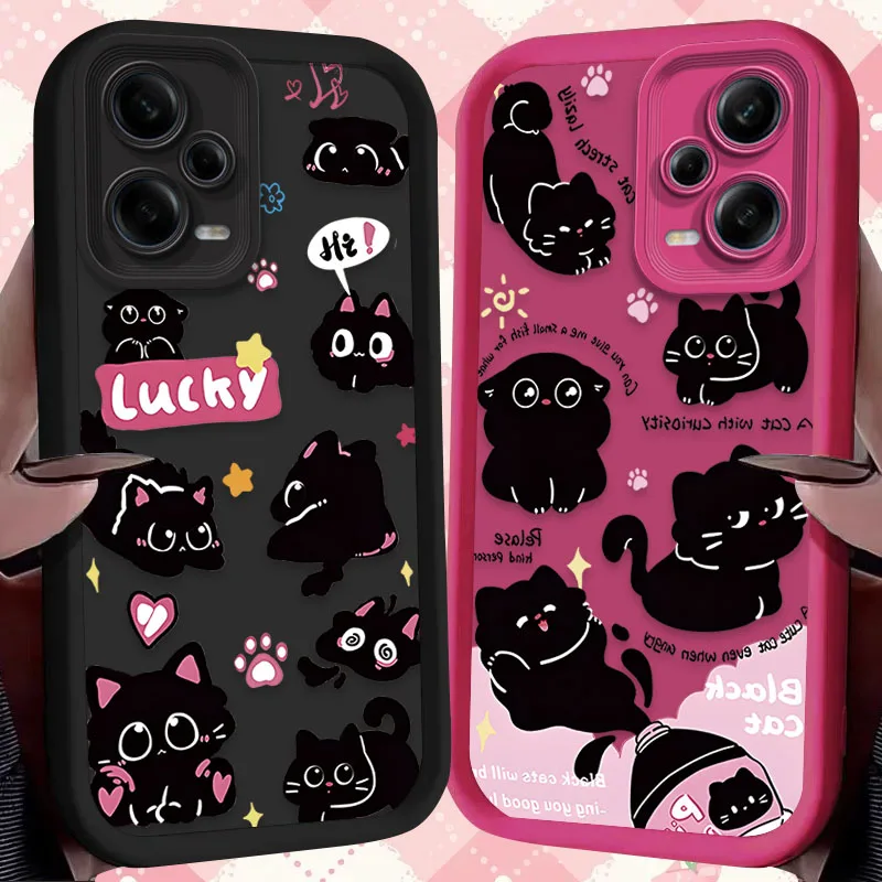 Case for Xiaomi Redmi Note 13 12 11 Pro Plus 4G 5G 12S 11S 10S 10 9 9S Redmi 14C 13C 12C A3 12 Cartoon Cute Cat Animal Printing