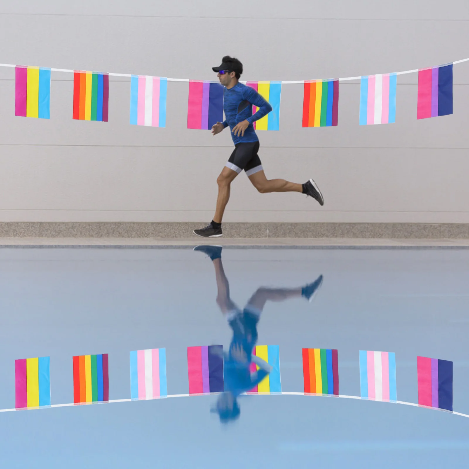 فخر سلسلة العلم قوس قزح الديكور لوازم الحفلات تصميم إبداعي بسيط جدار الباب نافذة السقف ديكور