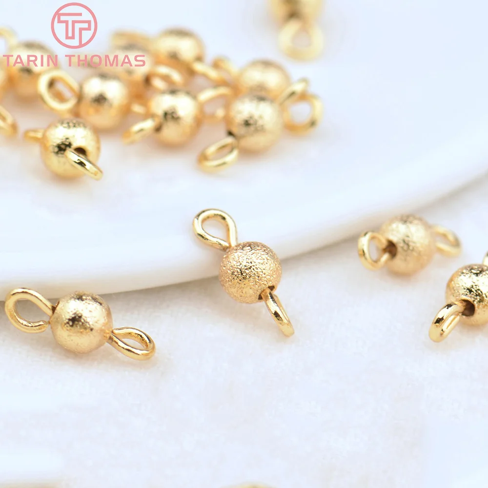 

(4527)12PCS Ball 4MM 24K Gold Color Brass Ball Connector High Quality Diy Jewelry Findings Accessorie Wholesale