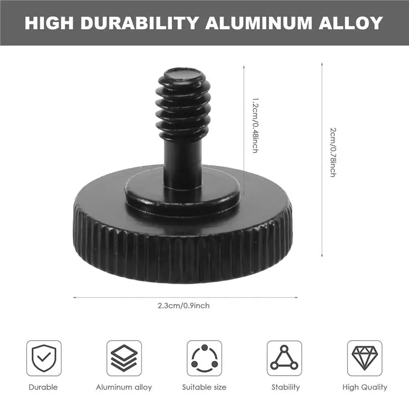 AC57-Thumb Screw Camera Quick Release 1/4 Inch Thumbscrew L Bracket Screw Mount Adapter Bottom 1/4 Inch-20 Female Thread (Pack O