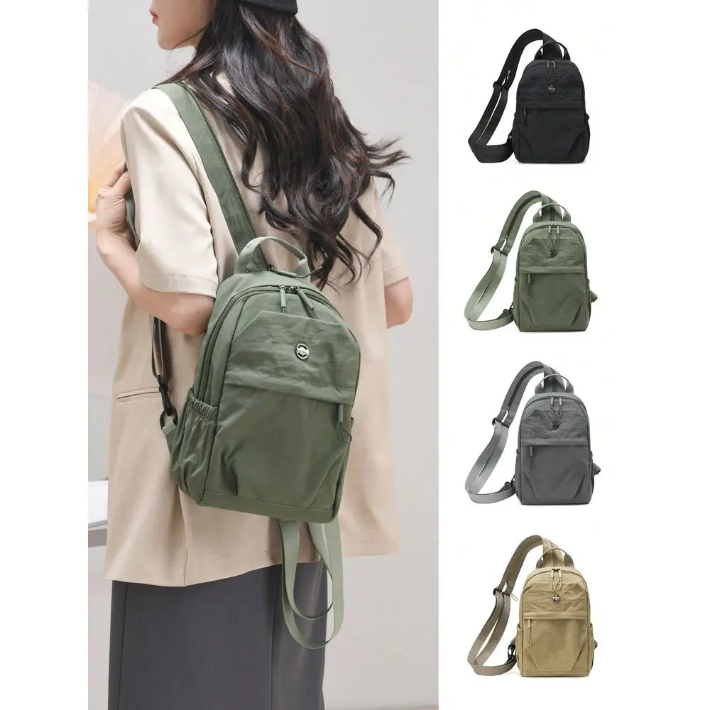 

Casual Women Backpack Versatile Solid Color Schoolbag MultiPurpose Crossbody Bag Unisex Travel Commute Bag
