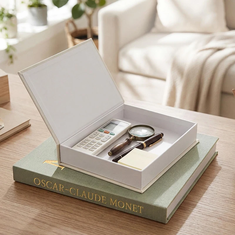 Decorative Book Storage Boxes for Bookshelf Coffee Table Decor Mantle Home Living Room Decoration