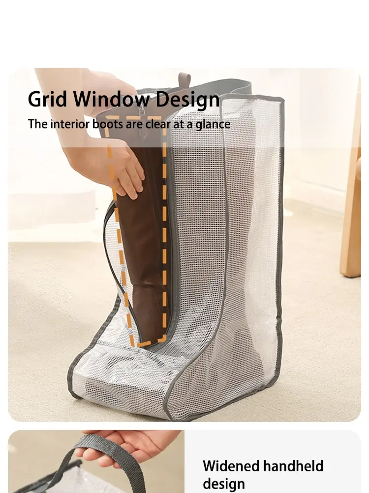 Schuhe Staubschutz Mesh Transparente Schuh- und Stiefel-Aufbewahrungstasche mit Reißverschluss Tragbarer Reise-Staub-Organizer Schutztasche – Detail 4